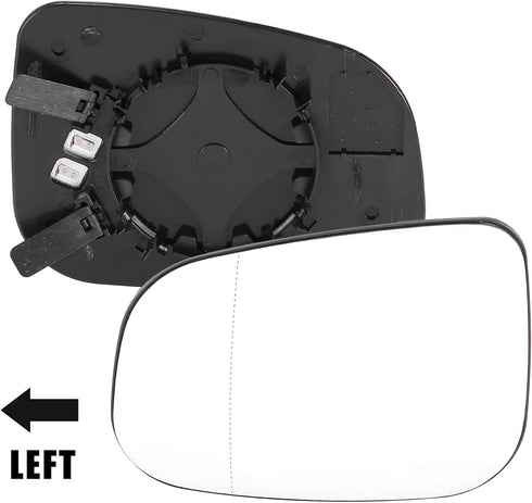 X AUTOHAUX Car Rearview Left Driver Side Heated Mirror Glass Replacement W/Backing Plate for Volvo S80 2007-2016 V60 2014-2018 S60 2007-2018...