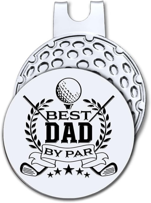 Best Dad by Par Golf Ball Marker with Magnetic Hat Clip, Funny Golf Accessories and Golf Gifts for Men Dad Grandpa, Birthday for Golf Fan Golfer G...
