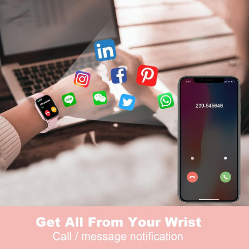Smart Watch for Women Fitness Tracker Watch for Android/iOS Phones, Activity Trackers and Smartwatches with Heart Rate/Sleep Monitor, Step Counter...