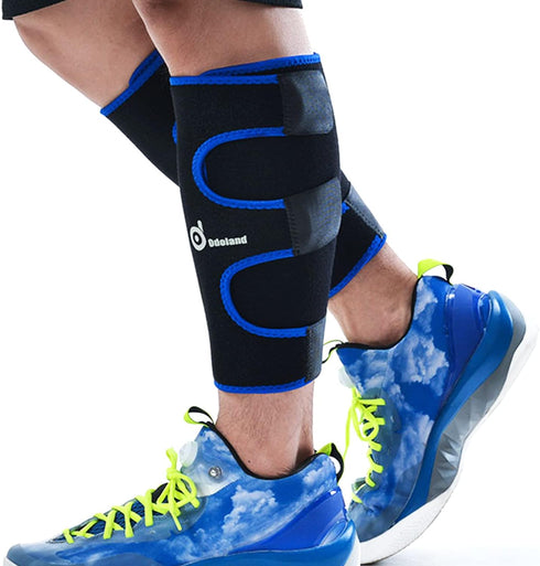 Odoland Calf Compression Sleeve Calf Brace for Calf Pain Relief Strain, Sprain, Tennis Leg and Calf Injury - Guard Leg and Adjustable Shin Splints...