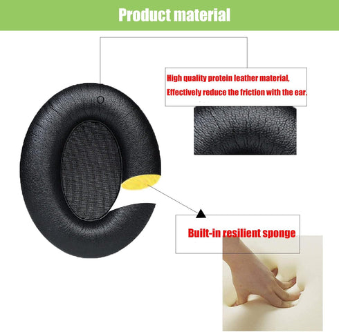 HD201 Ear Pads Replacement Repair Accessories Protein Leather Resilient Ear Pads Compatible with Sennheiser HD201 HD201S HD206 HD180 Headphones (B...
