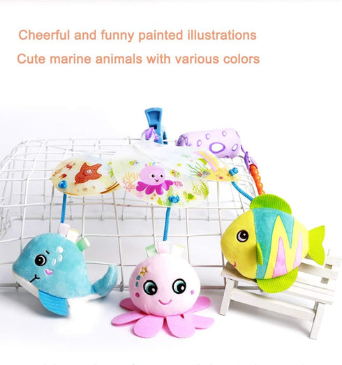Baby Toys Stroller Toy Clip On Car Seat Toys for Infant, Babies Hanging Toy with Rattle for Toddlers Gift (Marine Animals)...