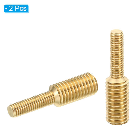 PATIKIL M6x20mm to M10x20mm Double End Threaded Stud Screw Bolt, 2 Pack Brass Rod Bolts Thread Reducer Adapter for Furniture Fastener, Hardware Co...