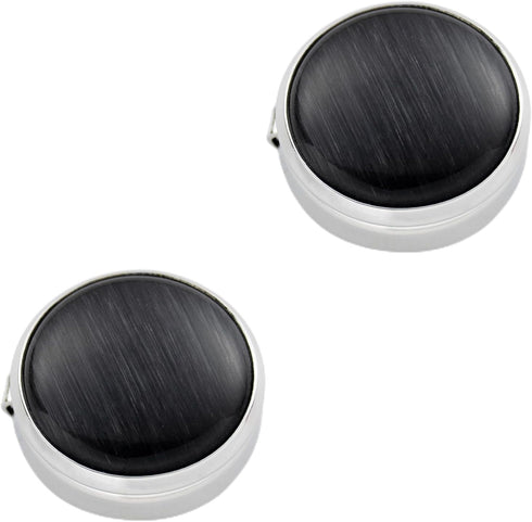 button covers for mens shirts button cover cufflinks cat eye button cover Diameter 1.75cm (silvery Black Diameter 1.75cm)...