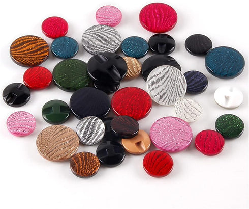 10 Pcs Round Resin Buttons Striped Buttons for Overcoat Sewing Accessories (Red, 21mm)...
