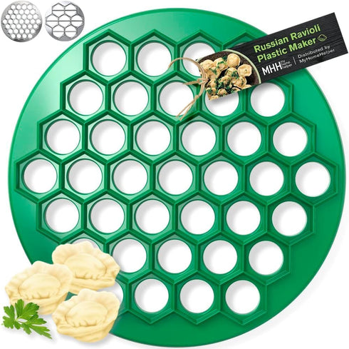 Russian Dumpling Maker - Plastic Pelmeni Maker - Dumpling Mold Machine Press - Ravioli Mould Cutter - Delicious Dumplings Siberian Meat Pelmeni...