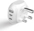 Ceptics South Africa Travel Adapter - 5 Input with QC 3.1A Dual USB and USB-C - Ultra Compact - Light Weight - USA to Any Type M Countries Such as...