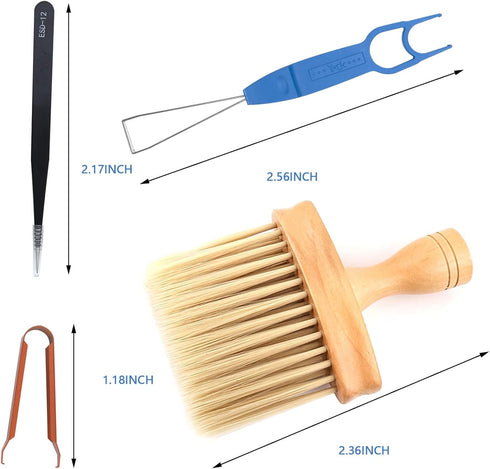 4 Pcs Computer Cleaning Tool Kit Keyboard Cleaning Wooden Anti-Static Soft Brush Set with Keycap Puller and Switch Gripper for Computer Keyboards,...