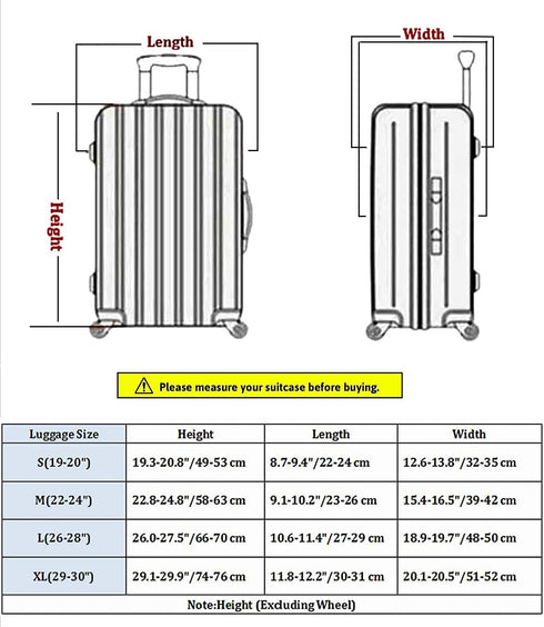 7-Mi Travel Suitcase Protective Cover 26"-28" Suitcase Protective Cover & High Elastic Spandex Size L...