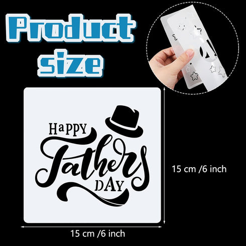 20 Pieces Happy Father's Day Stencils Mother's Day Stencil 6 x 6 Inch Decorative Father's Day Letter Painting Stencil Templates Reusable Stencils ...