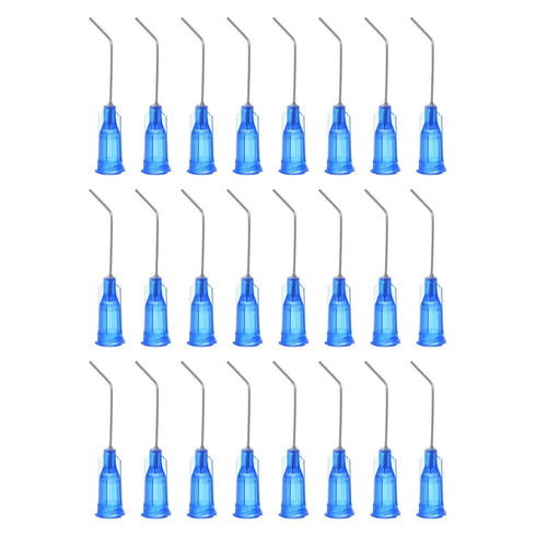 24pcs Blunt Tip Dispensing Needle 22 Gauge 1 Inch Screw Interface Bent Flow Design Bent Dispensing Tips with Luer Lock for Adhesive Glue Dispensin...