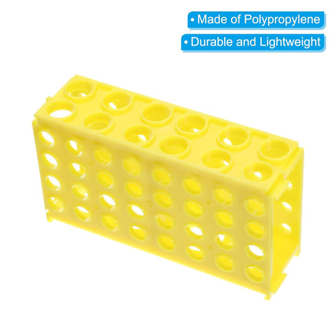PATIKIL 80 Wells Tube Rack, 1 Pcs Vial Rack Four Panel Centrifuge Tube Holder for Microcentrifuge Tubes 0.5/1.5/2/10/15/50ml, Yellow...