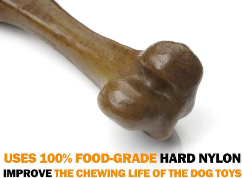 Tough Dog Toys for Aggressive Chewers, Indestructible Dog Toys, Nylon Dog Bones, Durable Tough Puppy Teething Toys, Interactive Dog Toys for Mediu...