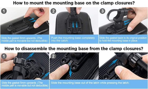360° Rotatable Bike Phone Mount Bag Waterproof Bicycle Cell Phone Case Holder Touch Screen Handlebar Bag Pouch for iPhone 15 14 13 12 11 XR XS Max...