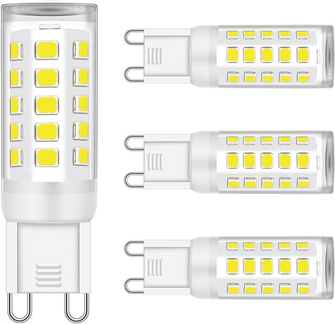 G9 LED Bulb, No Flicker 5000K Daylight T4 G9 Bi Pin Base LED Chandelier Small Light Bulbs, 4W (40W Halogen Replacement Bulbs), 360° Beam Angle, No...