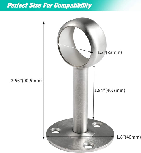 Creatyi Heavy Duty Closet Rod Brackets Closet Shower Curtain Rod Bracket Ceiling-Mount Brackets Closet Rod Holders Closet Pole Sockets Closet Rod ...