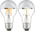 Half Chrome Light Bulb,Dimmable A19/A60 LED Light Bulb 4W(40W Equivalent),AC120V Warm White 2700K 350LM,Silver Mirror Reflected Light,Decorative B...