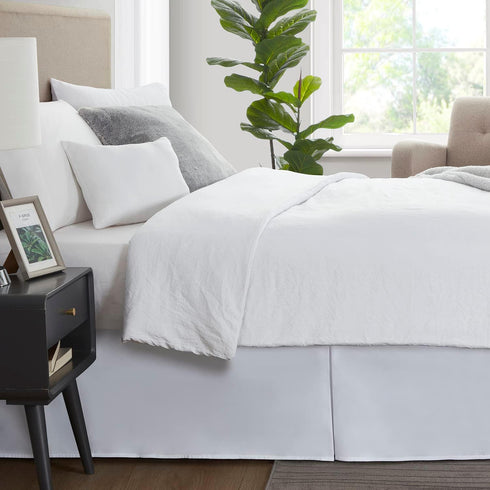 Nestl White Bed Skirt Queen Size - 14 Inch Drop Brushed Microfiber Skirts Hotel Quality Pleated Shrinkage & Fade Resistant...