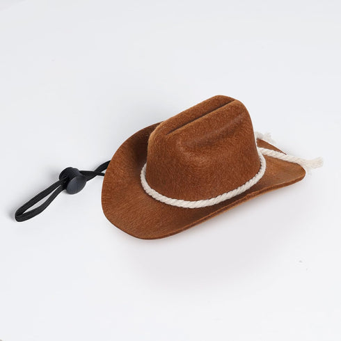 Dog Cowboy Hat Dog Cowboy Costume for Small Pet Dogs Cat Cowboy Hat with Bandana Scarf Set Party Accessories (Brown)...