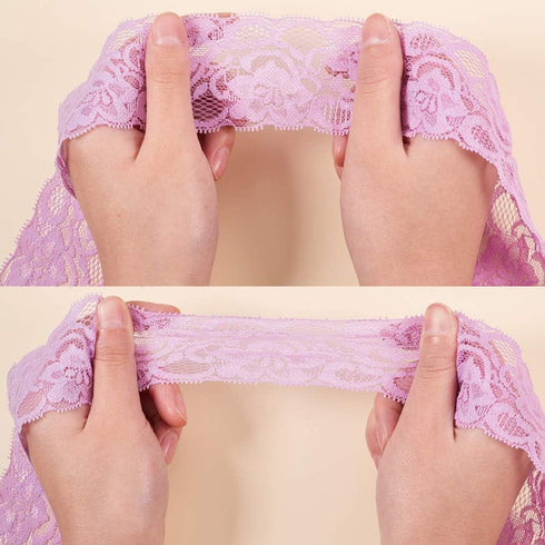 BENECREAT 20 Yards 2 Inch Elastic Lace Fabric Stretch Floral Pattern Trim Ribbon for Headbands Garters Wedding Bouquet Making - 20 Colors, 1 Yard ...