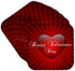 3dRose cst_164639_2 Red Heart Happy Valentines Day-Soft Coasters, Set of 8...