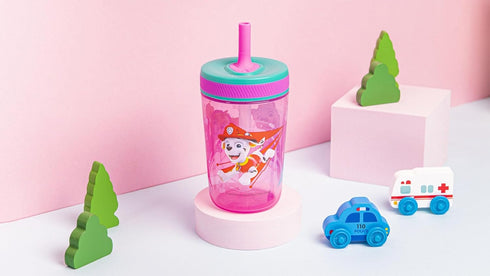 Zak Designs Kelso 15 oz Tumbler Set (Paw Patrol Skye & Everest) Leak-Proof Screw-On Lid with Straw Made of Durable Plastic and Silicone, Perfect C...
