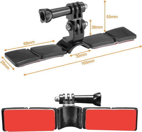 Motorcycle Helmet Chin Mount Kits with Adhesive Curved Pads Compatible with GoPro Hero 12, 11, 10, 9, 8, 7, (2018), 6 5, Hero Black, Session, Xiao...