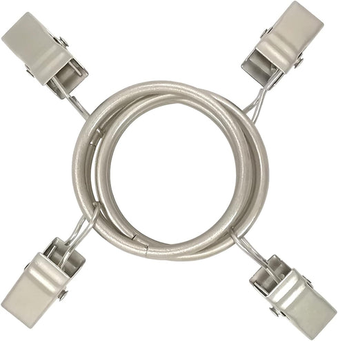 40 Pack Curtain Rings with Clips, Drapery Clips with Rings, Drapes Rings 1.26 in Interior Diameter, Fits up to 1 in Curtain Rod, Matte Silver...