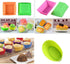 Kaptin 24pcs Silicone Muffin Baking Cups Cupcake Liners,Reusable Non-Stick Cake Molds Sets Multi-color (Square + Rectangle + Triangle + Ellipse)...