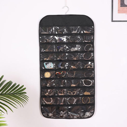 80 Pockets Hanging Jewelry Organizer for Women, Jewelry Hanging Organizer Jewelry Holder Organizer, Storage Bag for Earrings Necklace Bracelet Rin...