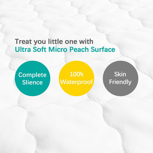 Bassinet Mattress Pad Cover, Fits 18” x 36” Standard Cradle Bassinet Mattress, 2 Pack, Waterproof Ultra Soft, White and Grey...