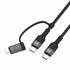 USB 2.0 USB-C to C with Lightning Adapter 2-in-1 Sync and Charge Cable, Black 6 ft...