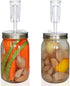 Fermentation Lids, Fermentation Kit- 2 Mason Jars Fermenting Lids, 2 Airlocks for Fermenting, 4 Grommets, Fermentation Kit for Making Hot Sauce Pi...