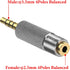 Geekria 3.5mm Balanced Male to 2.5mm Female Audio Adapter, Aluminum Alloy Adapter for Player and Amplifier, Gold-Plated Pins, Compatible with Audi...
