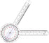 Goniometer 12 inch, Transparent Orthopedic Angle Ruler Plastic Goniometer, 360 Degree Clear Protractor Physical Therapy for Body Measuring Tape Go...