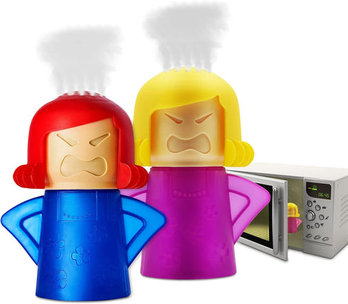 Abnaok Microwave Cleaner, 2 PCS Angry Mama Microwave Cleaner Microwave Oven Steam Cleaner Easily Clean in Minutes Cleans Add Vinegar and Water for...