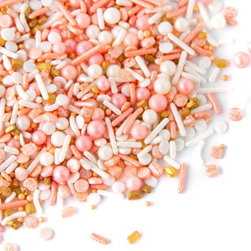 Sweets Indeed Sprinkles, Peach Rose Gold Edible Sprinkle Mix, Perfect for Cake Decorations, Baking, Ice Cream, Cookies, Cupcake Topper...