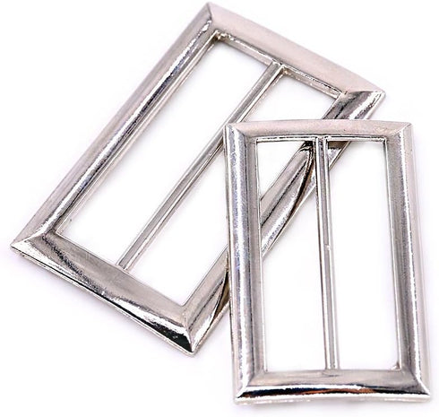 Swpeet 25 Pcs Assoreted Metal Tri-Glide Slides Buckles Kit, Tri-Glide Slides Square Ring Slide Adjusters Buckles Webbing Belts Buckle for Belt Bag...
