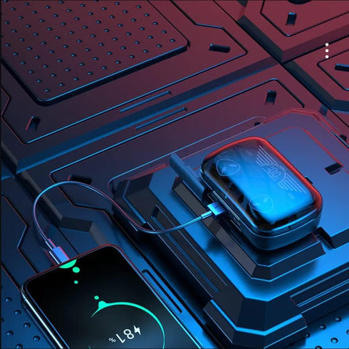 Damix Wireless Earbuds Bluetooth Headphones Water Repellent for iOS/Android & Laptop with Bluetooth BT 5.2 Noice Cancellation LED Light & Display ...