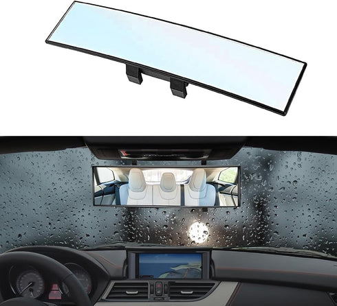Car Rear View Mirror, Anti Glare Wide Angle Auto Inside Rearview Mirror, 12.2'' Panoramic Convex Rearview Mirror Mounted on Windshield, Universal ...
