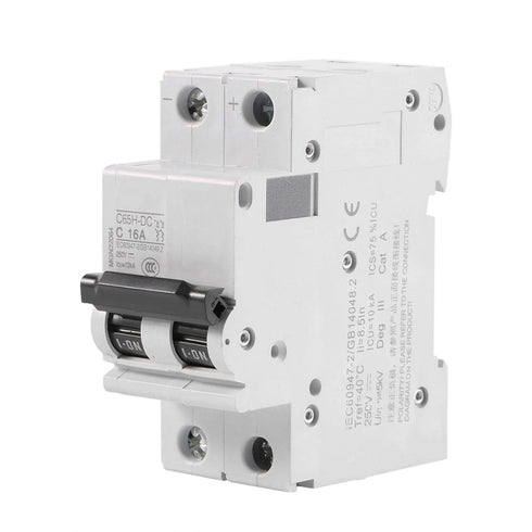 1pc 250v Solar Din Rail Circuit Breaker, 16a/32a/63a Low Voltage Circuit Breaker for Solar Panels Grid System Wind and Solar System and Many Other...