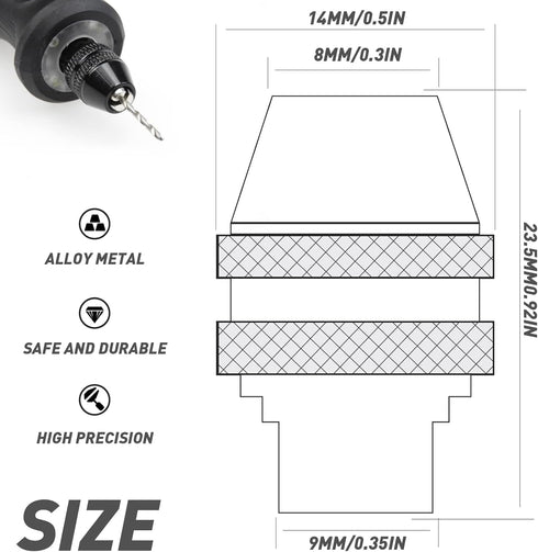 2 Pack YAFIYA Compatible Chuck Adapter Quick Change Keyless Drill Chuck Replacement Compatible with 4486 Rotary Tool 3000 4000 7700 8200 Driver Co...
