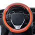 Motor Trend SW-812 Orange Ultra Sport Pebbled Leather Steering Wheel Cover with Carbon Fiber Detail-Universal Fit for Standard Sizes 14.5 to 15.5 ...