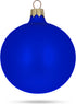 Set of 6 Blue Matte Glass Ball Christmas Ornaments 3.25 Inches...