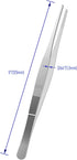2 PCS 5 Inch Stainless Steel Tweezers, with Straight Round Blunt Serrated Tip, 3/64 Inch Thickness Stainless Steel, Multipurpose Daily Garden Home...