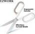 Multipurpose Scissors, Comfort-Grip Handles Sharp Scissors for Office Home School Craft Sewing Fabric Supplies (7", White-1)...