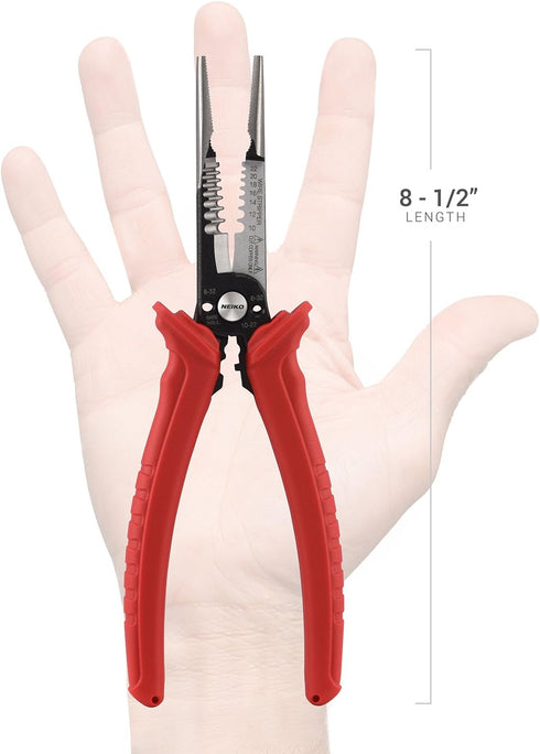 NEIKO 02038A 6-in-1 Wire Service Tool | 8-1/2" Length | Gripper, Crimper, Stripper, Cutter, Extractor, Electrician Pliers...