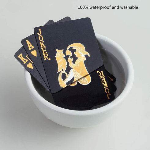 Waterproof Playing Cards, Plastic Playing Cards, Deck of Cards, Gift Poker Cards (Black Diamond Cards)...