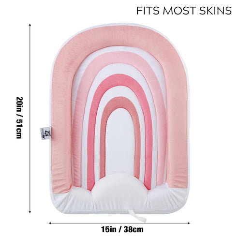 PandaEar Baby Bath Pad for Infant Newborn | Bath Seat Soft Rainbow Cushion Mat for Sink Bathtub Essentials Shower Gift (Pink)...