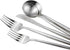 Silver Flatware, Royal 5 Piece Luxury Matte Finish 18/10 Stainless Steel Tableware Sets for 1 Including Forks Spoons Knives, Camping Silverware Tr...